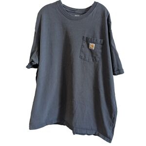 Carhartt Men's 2XL Blue T-Shirt Loose‎ Fit Short Sleeve Heavyweight Pocket K87